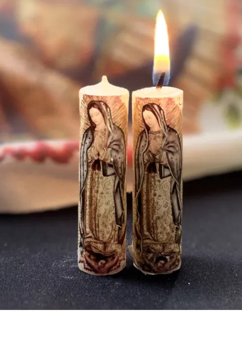 Mini Velas de Virgen de Guadalupe